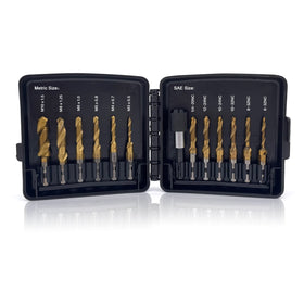 DKIBBITH combination drill and tap set SAE 6pc for versatile metal projects.