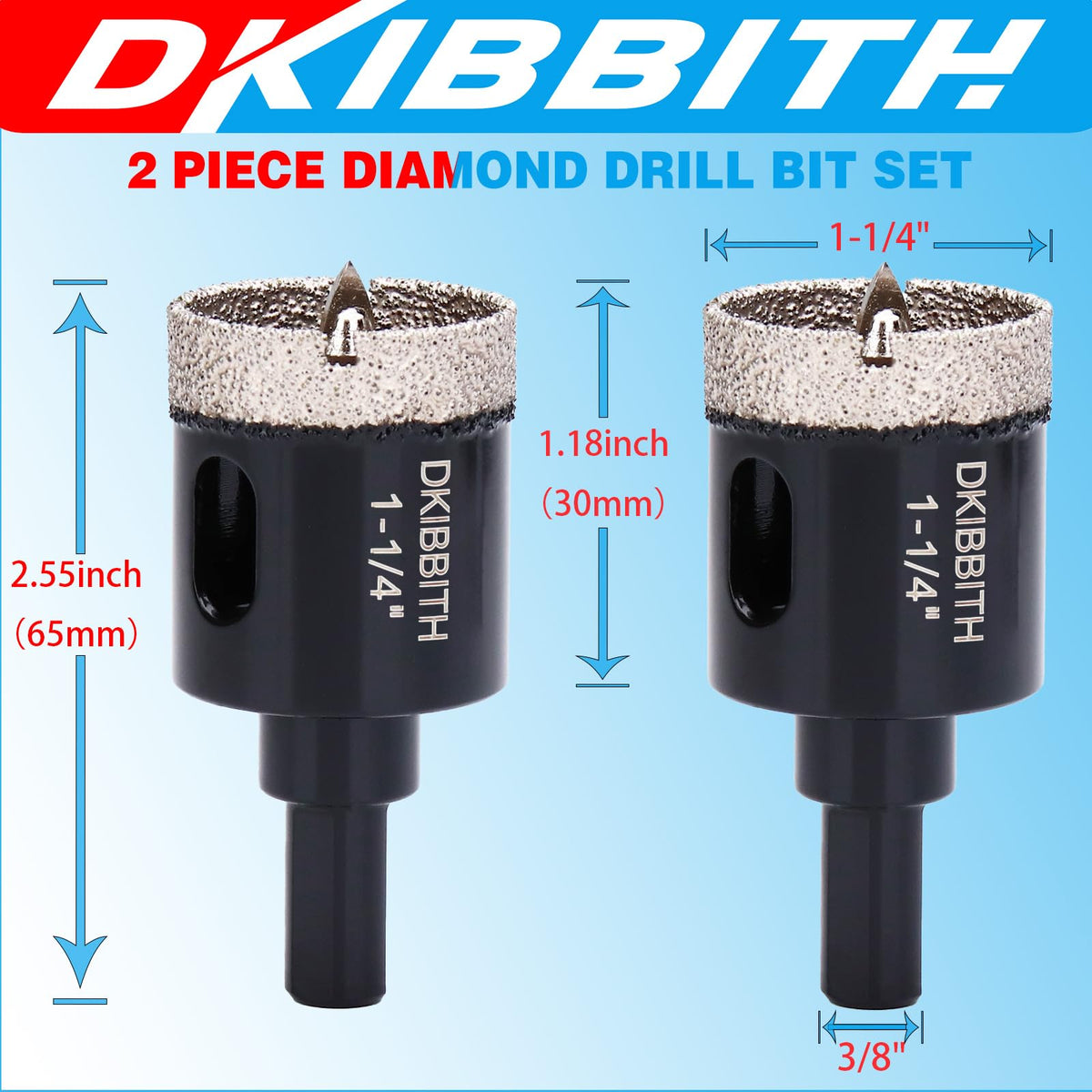 DKIBBITH hole saw 1-3/8 inch depth enables deep cuts in thicker materials