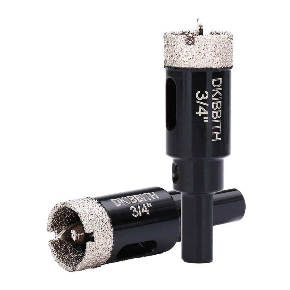 DKIBBITH 3/4-inch diamond hole saw with pilot bit for precise tile cuts