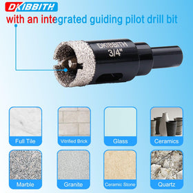 DKIBBITH hole saw for granite and glass with a sharp diamond edge