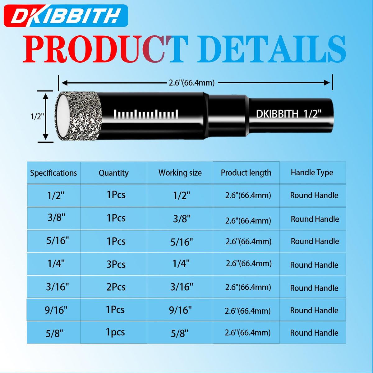 Close-up of 0.35-inch diamond tip, showcasing high cutting precision on ceramic tiles.