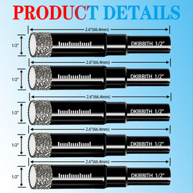 DKIBBITH diamond tip enables clean 12mm tile holes