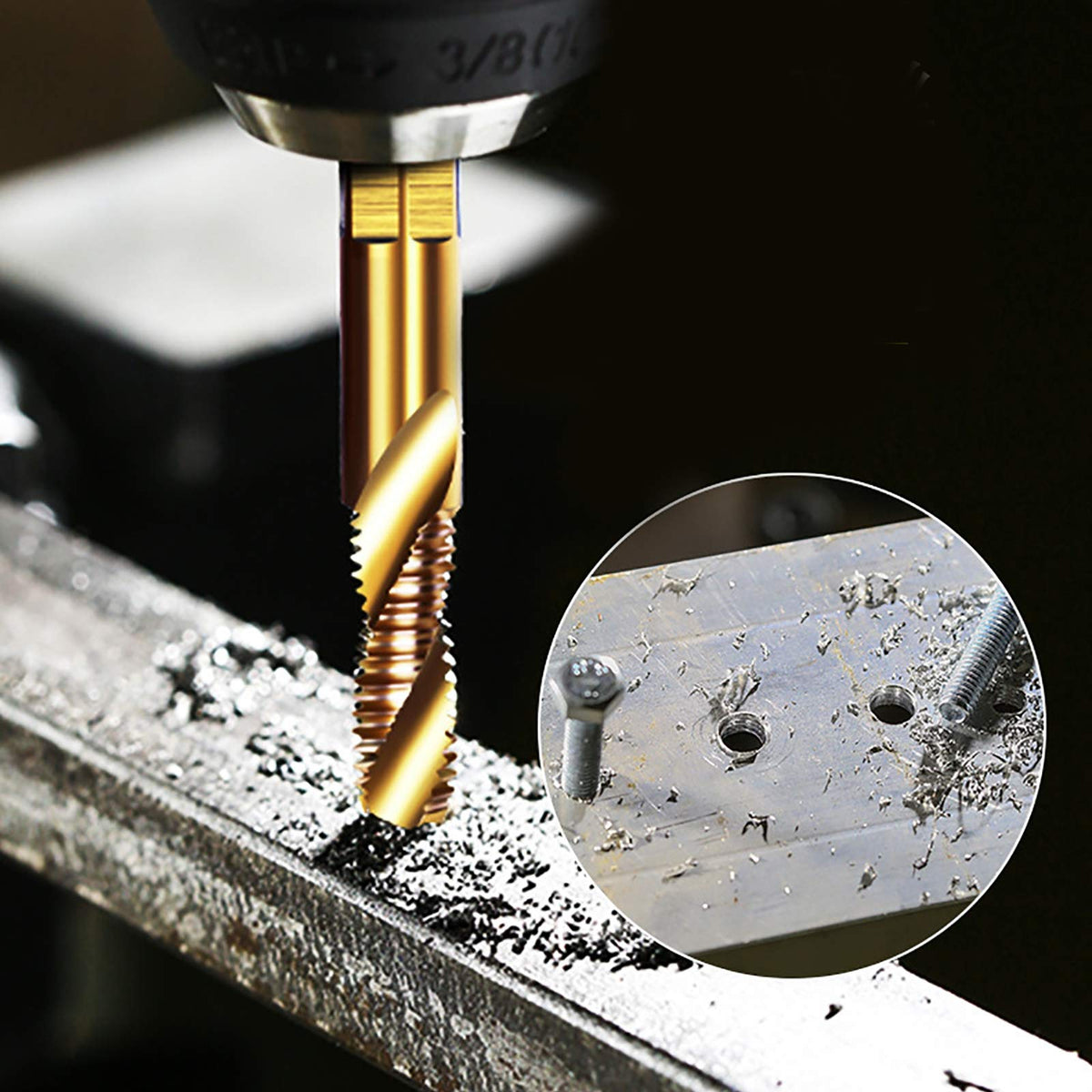 DKIBBITH three-in-one drill-tap-countersink action in practice