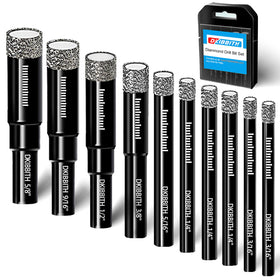 DKIBBITH dry diamond core drill bits set in packaging, ideal for tile renovation projects.