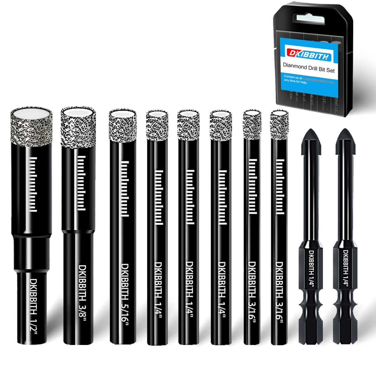 DKIBBITH dry diamond drill bits case for safe storage and quick access.