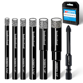 DKIBBITH dry diamond drill bits set in a sturdy case for tile work.