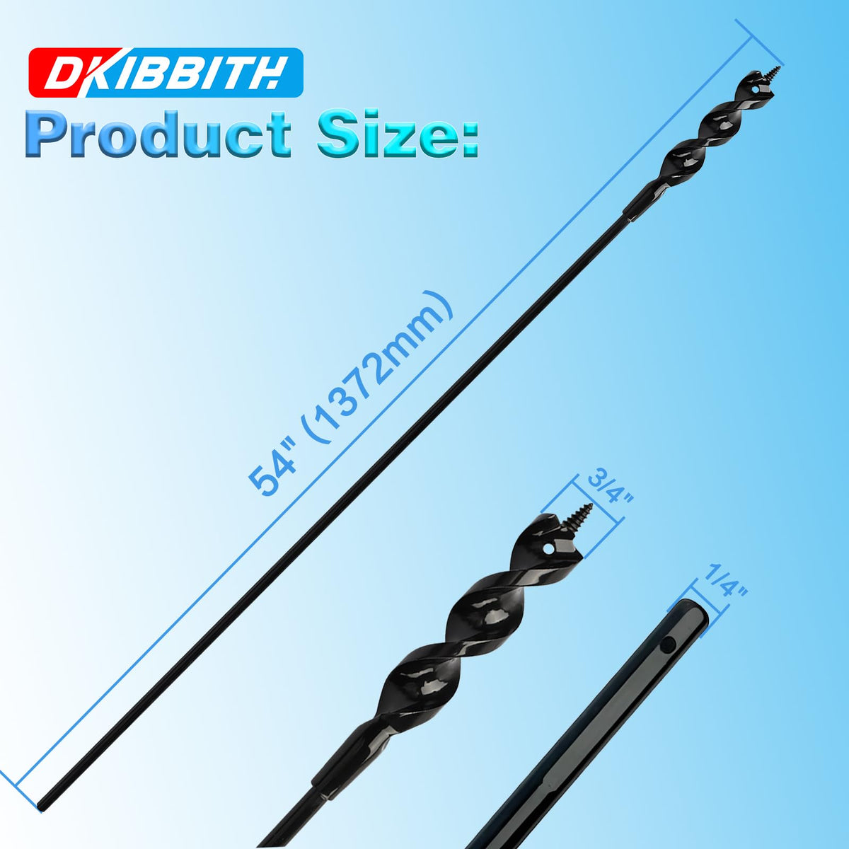 DKIBBITH drill bit features a fish eye hole near the tip for guided threading.