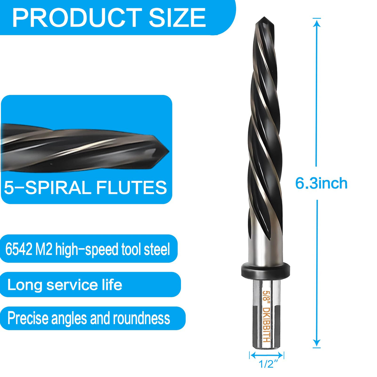 DKIBBITH half-inch shank reamer fits securely for steady drilling.