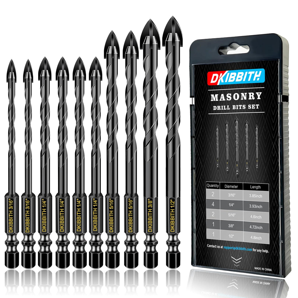 DKIBBITH masonry drill bit set for tile and brick with clean holes.