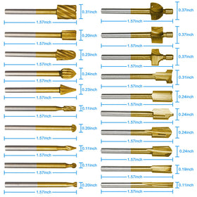DKIBBITH router bits 20-piece set stored in organized trays for easy access.
