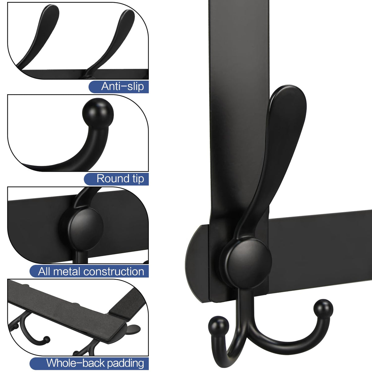 DkOvn over-the-door hook with a 1.9in groove fits doors under 1.8in.