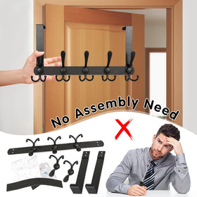 DkOvn hook with soft sponge pad protects door surfaces during use.