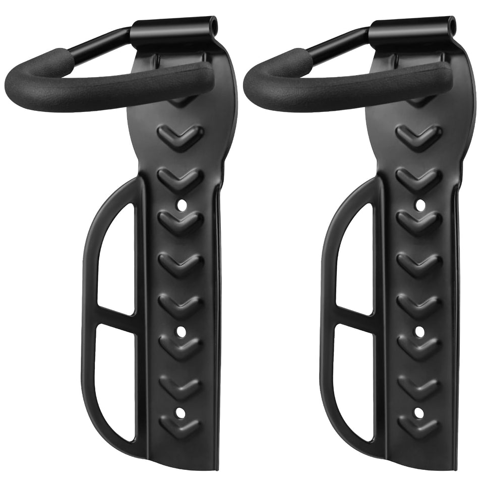 DkOvn wall-mount bike rack 2-pack secures bikes in a compact garage.
