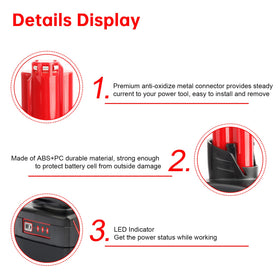 DKSIDKN battery with LED indicator showing charge level at a glance