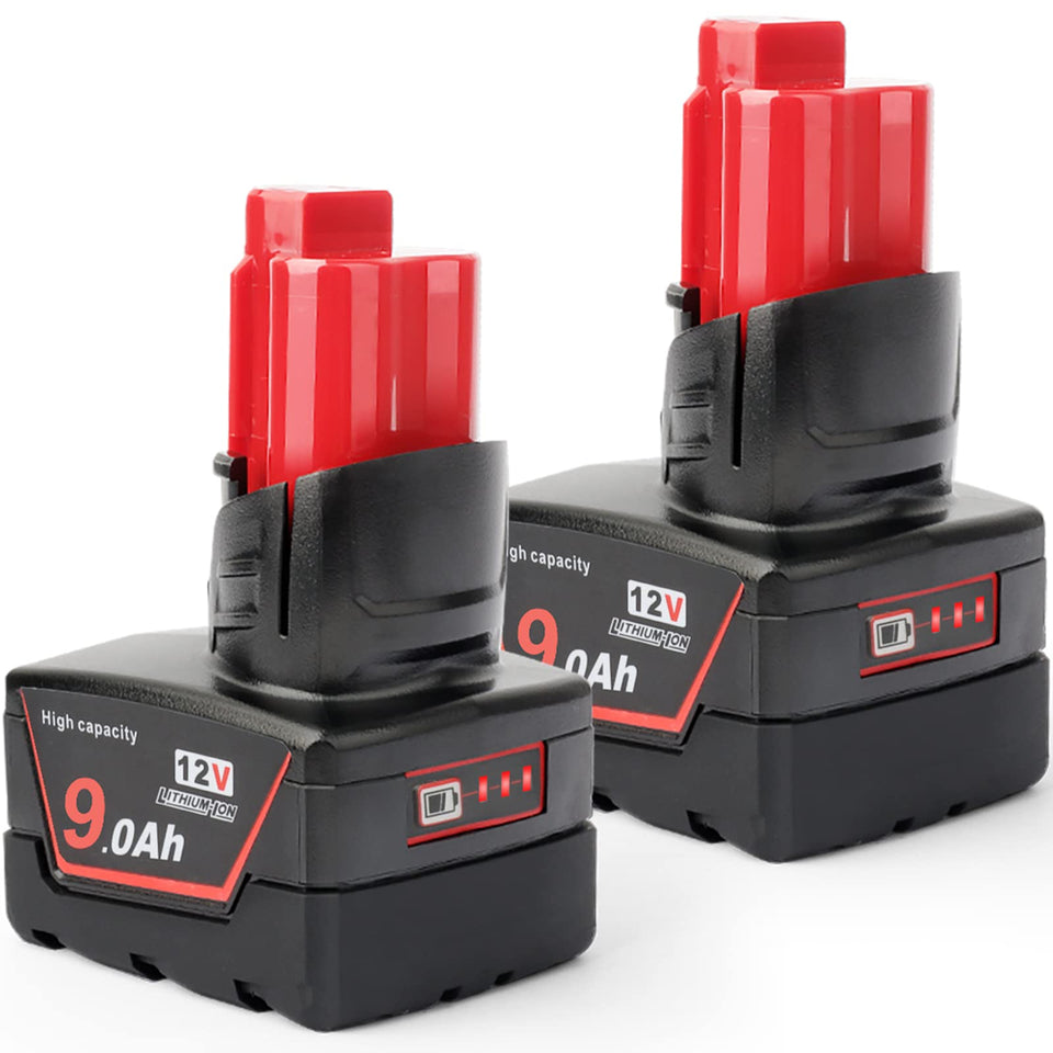 DKSIDKN 12V 9Ah battery pack compatible with Milwaukee for longer runtimes