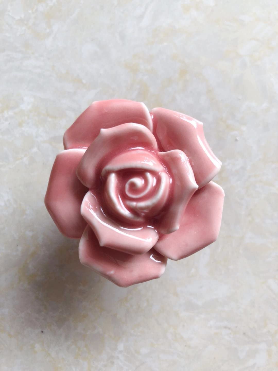 DLD pink rose drawer pull adds color pop to kitchen, bath, or bedroom