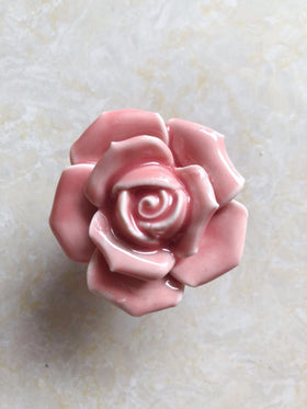 DLD pink rose drawer pull adds color pop to kitchen, bath, or bedroom