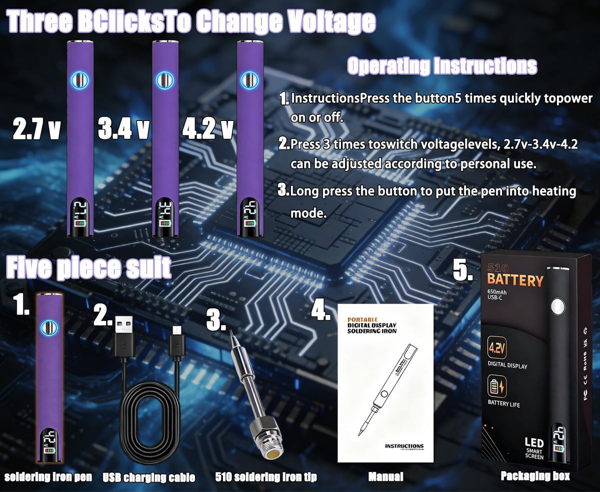 DLIOJHL compact pocket design soldering pen for one-handed use in tight spaces