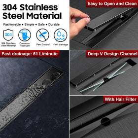 Adjustable feet help level DLONE drain on uneven floors.