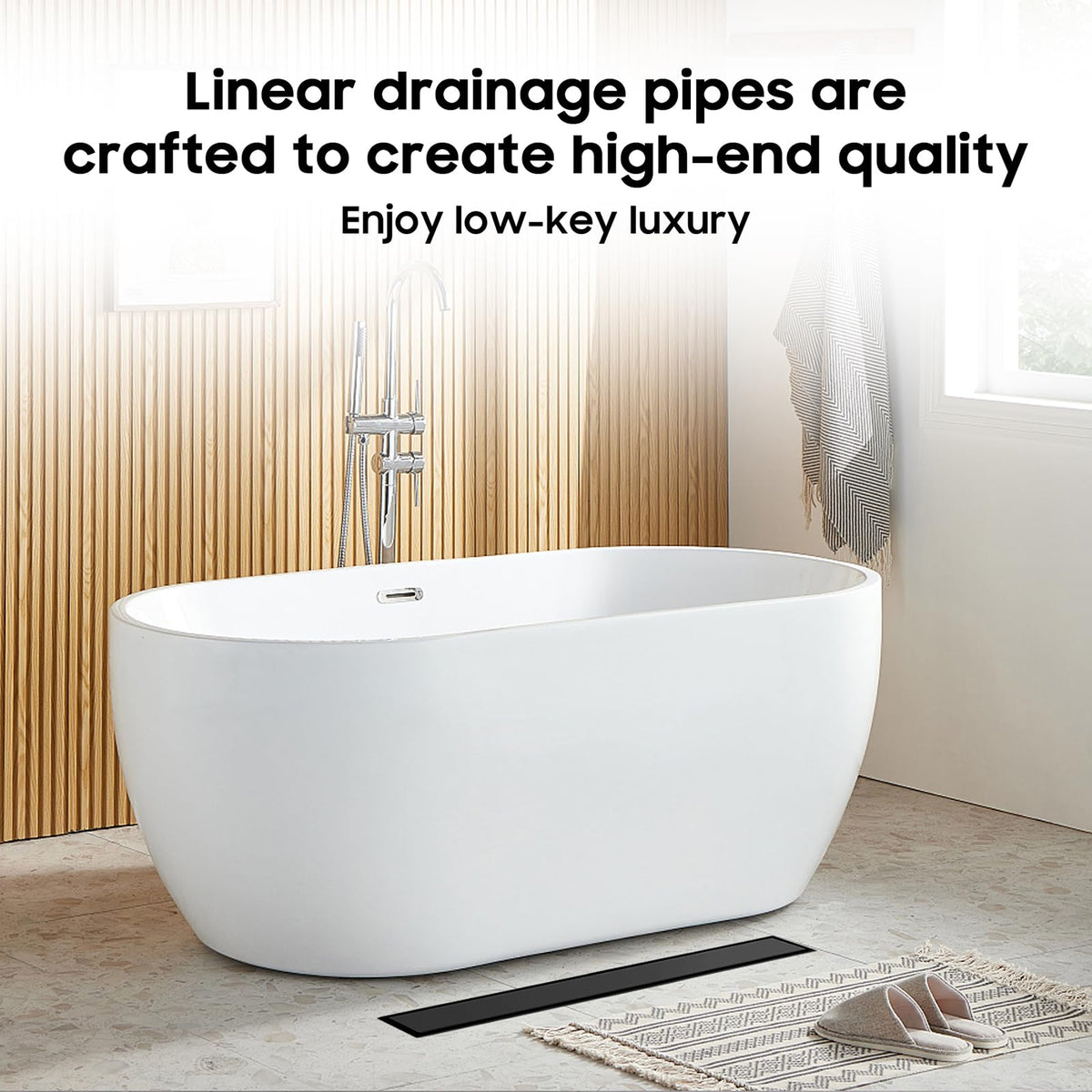 Four color options suit modern bathrooms and renovation projects.