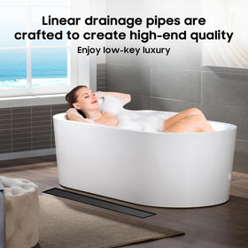 DLONE 24-inch drain with tile insert panel for seamless floor transitions.