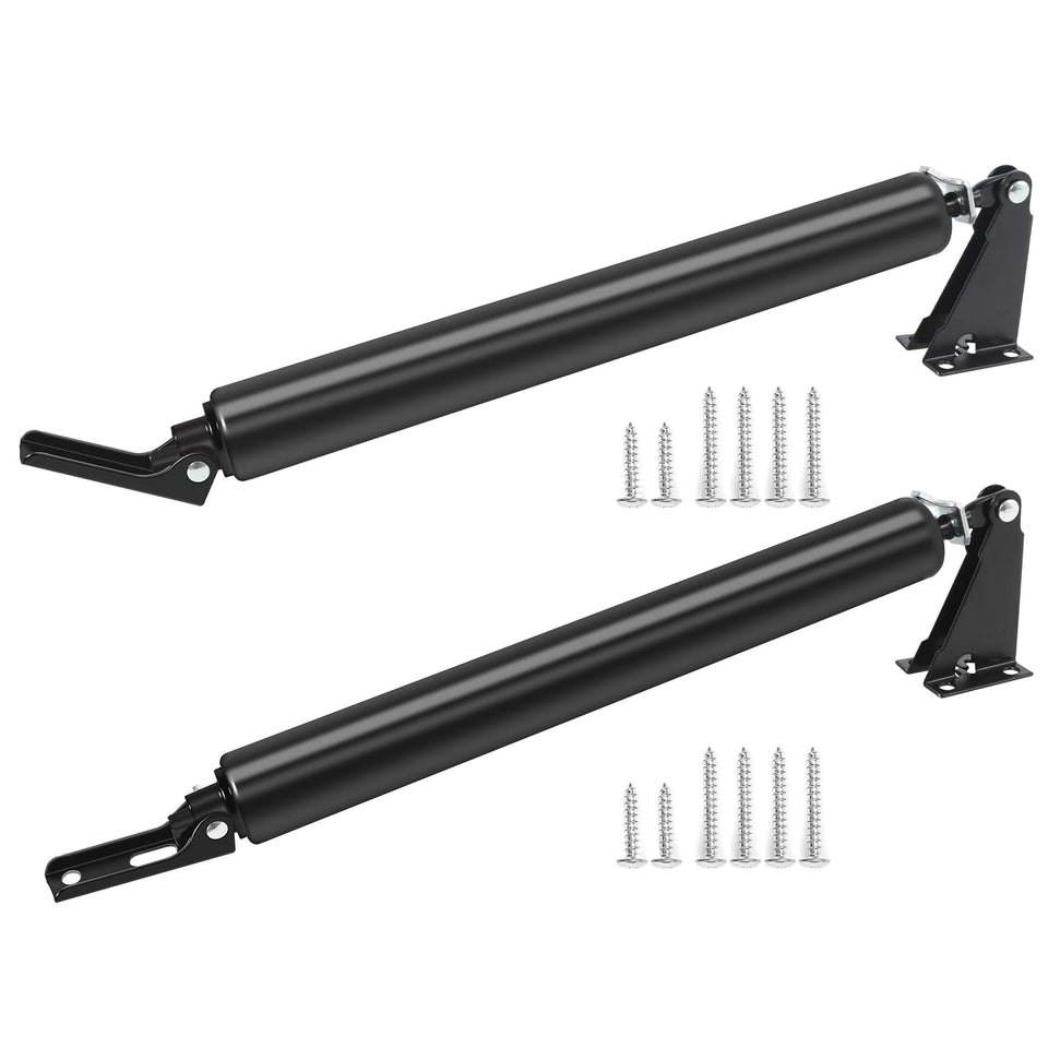 Dluno 2-set black screen door closers pack showing dual closers for storm door installation with reliable closure.