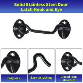 Dluno bathroom door hook latch for interior privacy and easy use.