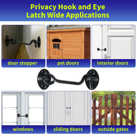 Dluno black powder-coated latch with arc design for long-lasting style.
