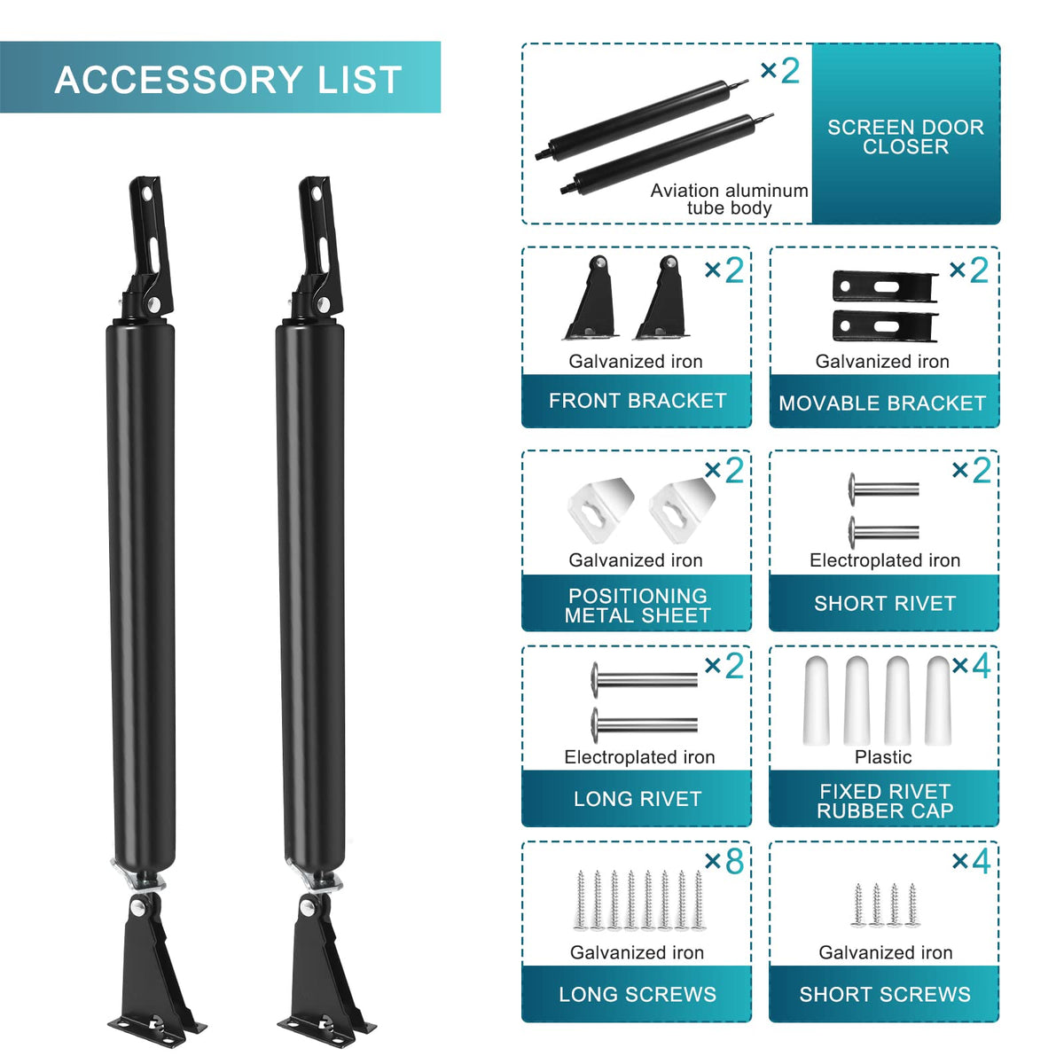 Dluno heavy-duty closer suited to light-duty storm and screen doors.