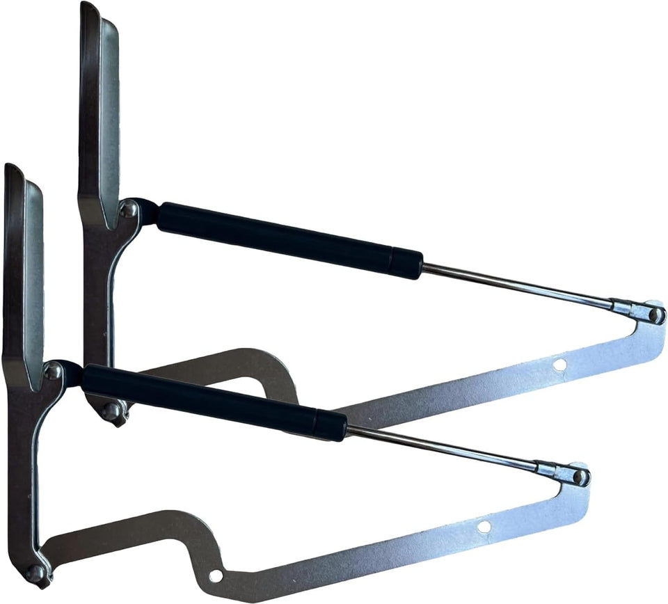 DLZZHDP lid piston shock hinges on a Keter deck box provide safe, slow lid lowering.