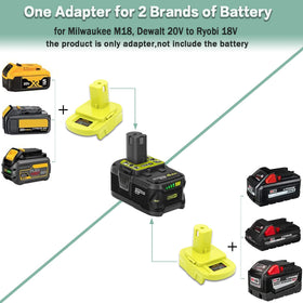 DM18RL supports Ryobi 18V ONE+ tools with multiple batteries.