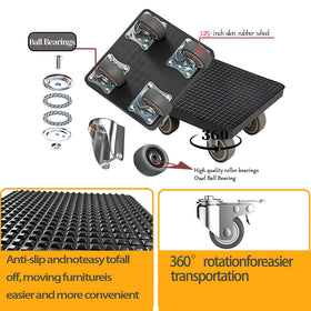 DMLENGOIN furniture dolly with 360-degree rotation facilitates easy repositioning.