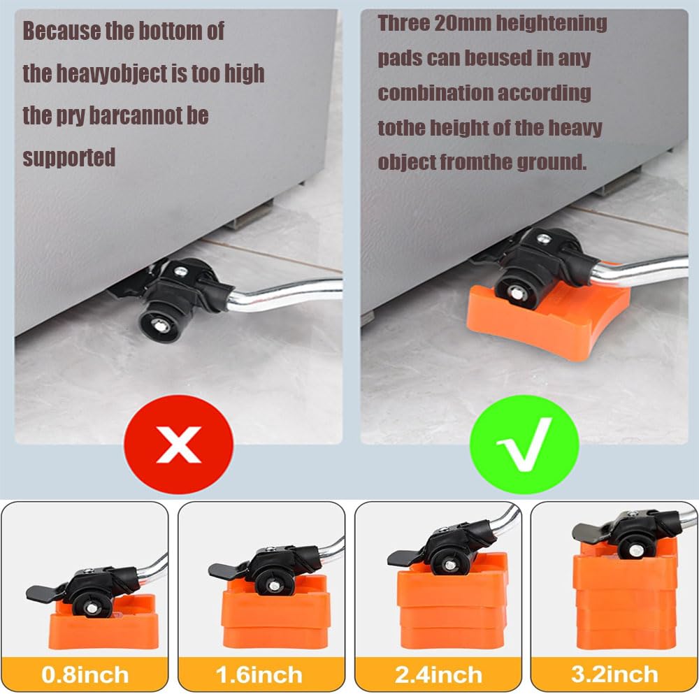 DMLENGOIN lifting pry bar and gaskets help secure furniture during moves.