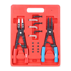 DNA Motoring 2pc 10in heavy-duty multi-angle snap-ring pliers with case for easy storage