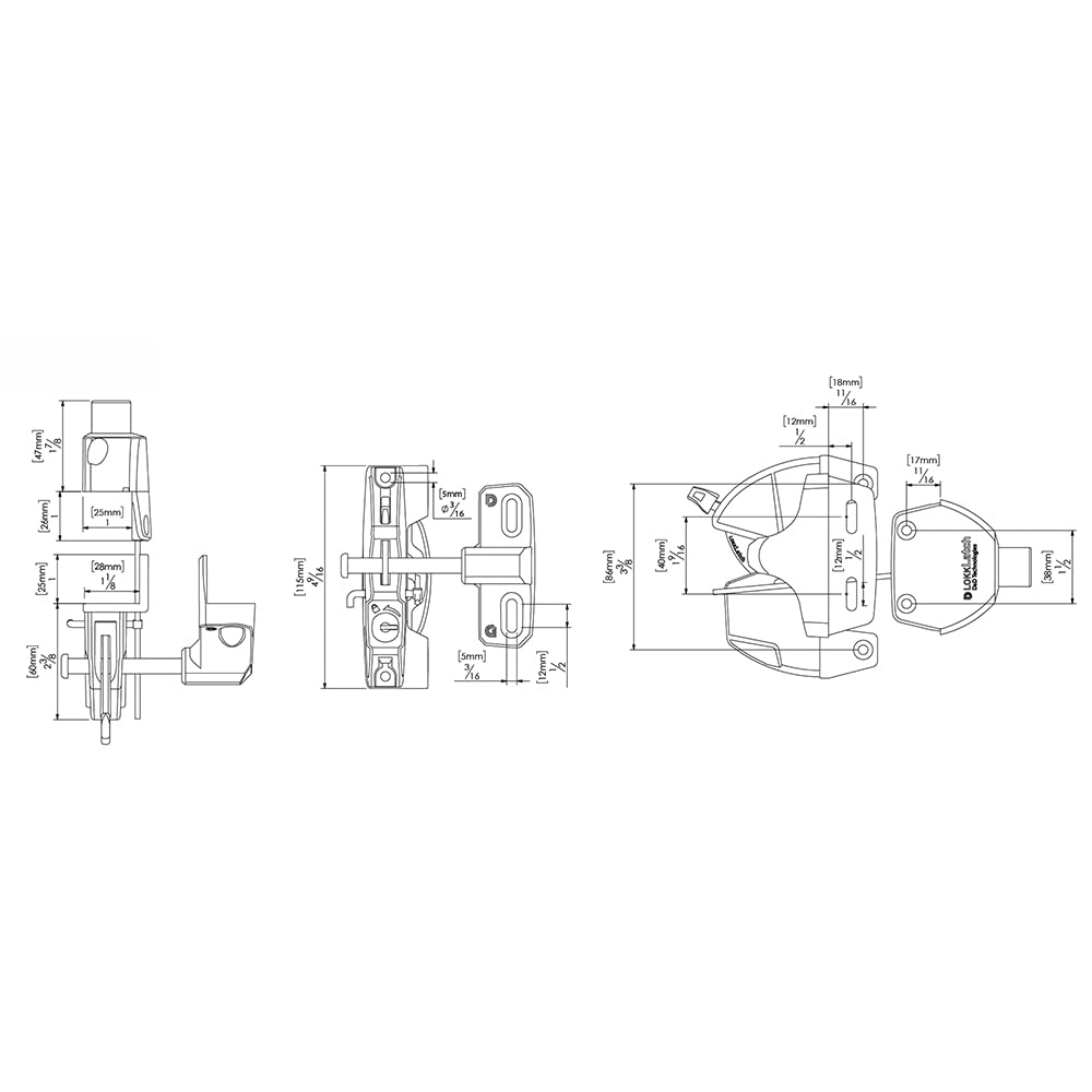 D&D LL3ABL complete kit includes push-button hardware for two-sided operation