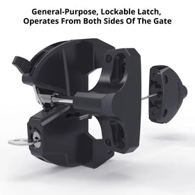 D&D LL3ABL LokkLatch demonstrates two-sided operation for convenient gate use