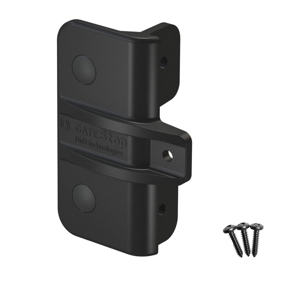 D&D Technologies TCGS3S gate-stop-bumper promotes gentle gate closure and minimizes hinge wear.