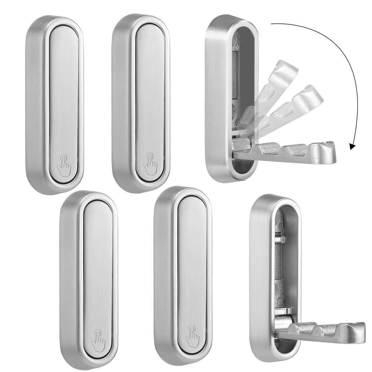 Dntorx folding coat hooks on wall in silver finish save space.