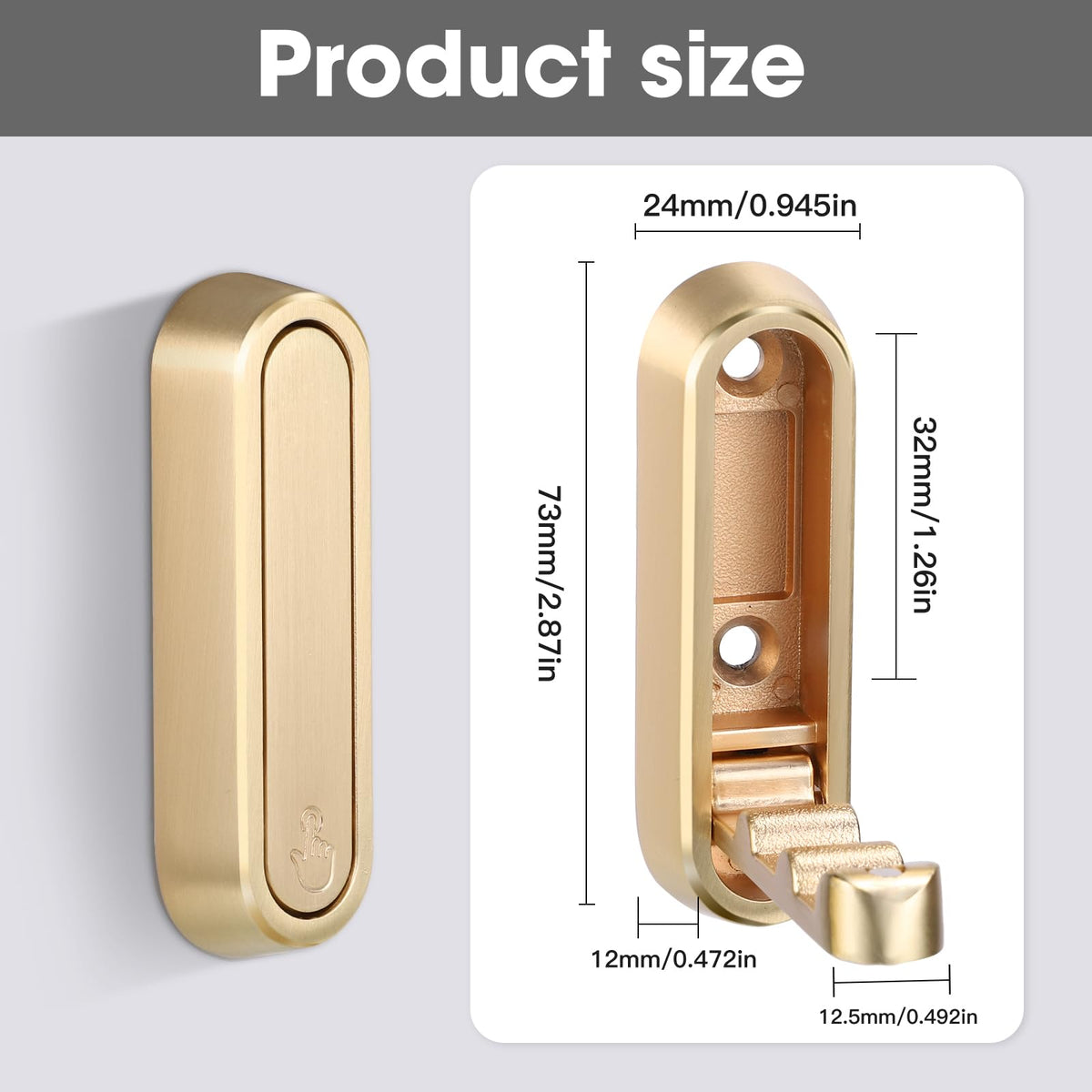 Dntorx folding wall hooks 4-pack front view
