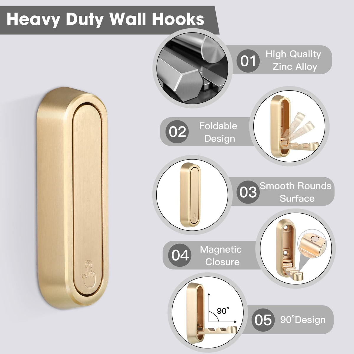 Dntorx folding wall hooks installed with anchors for secure mounting