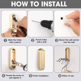Dntorx gold hooks blend into bathrooms bedrooms and kitchens.
