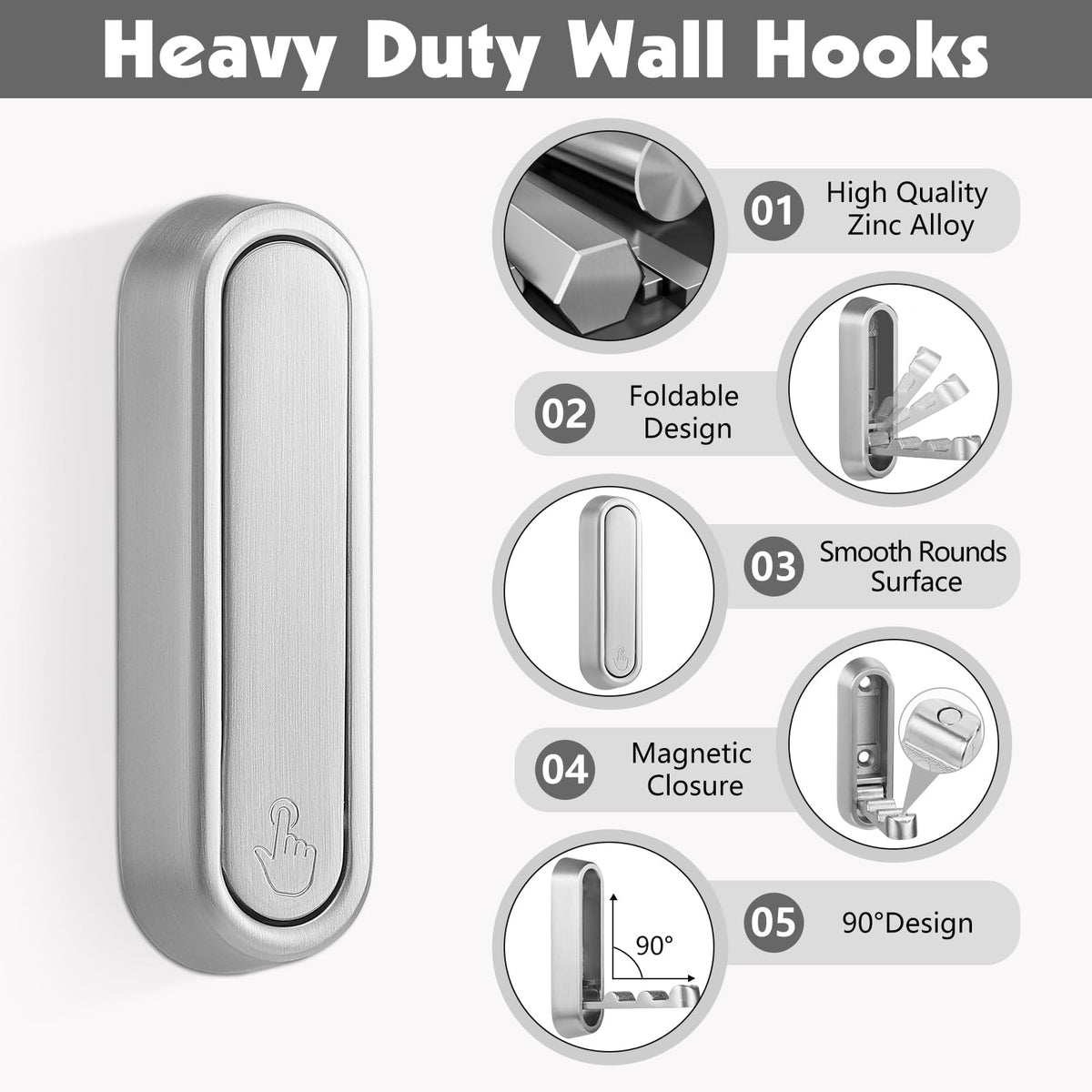 Dntorx heavy-duty zinc alloy wall hooks designed for daily use.