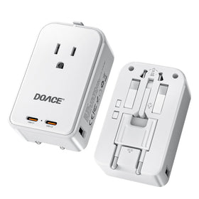 DOACE Pico Travel Adapter PD45W with built-in country plugs for worldwide use.