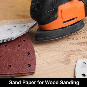 Dobetter hook-and-loop back sandpapers for quick changes.