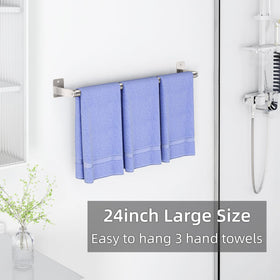 DOCOJUCL towel bar brushed silver finish complements contemporary bathroom decor