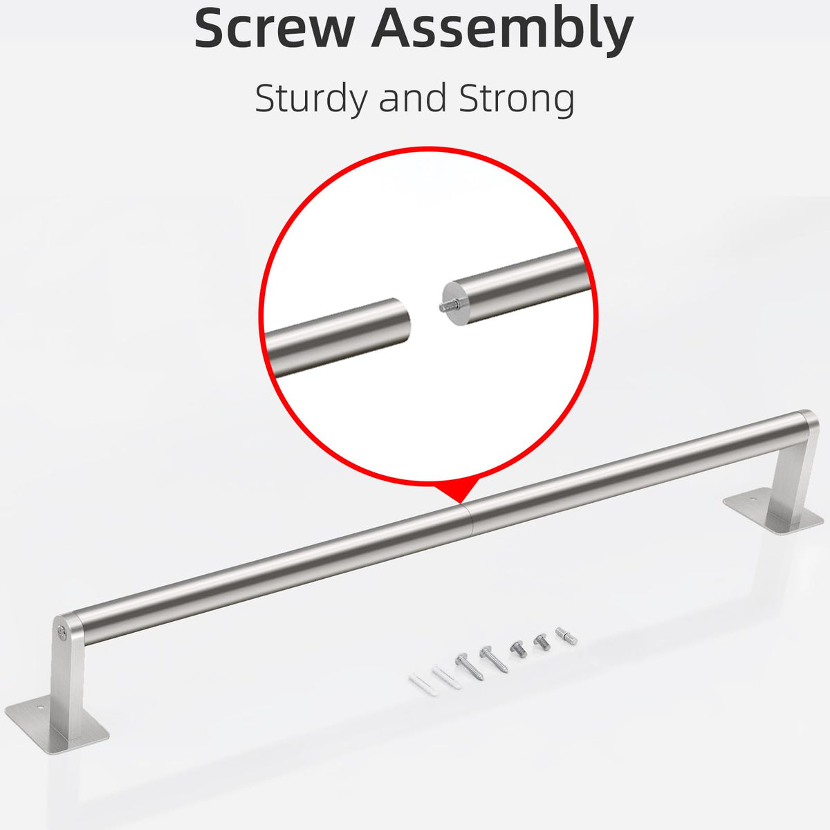 DOCOJUCL towel bar in kitchen scene demonstrates versatile damp-area use