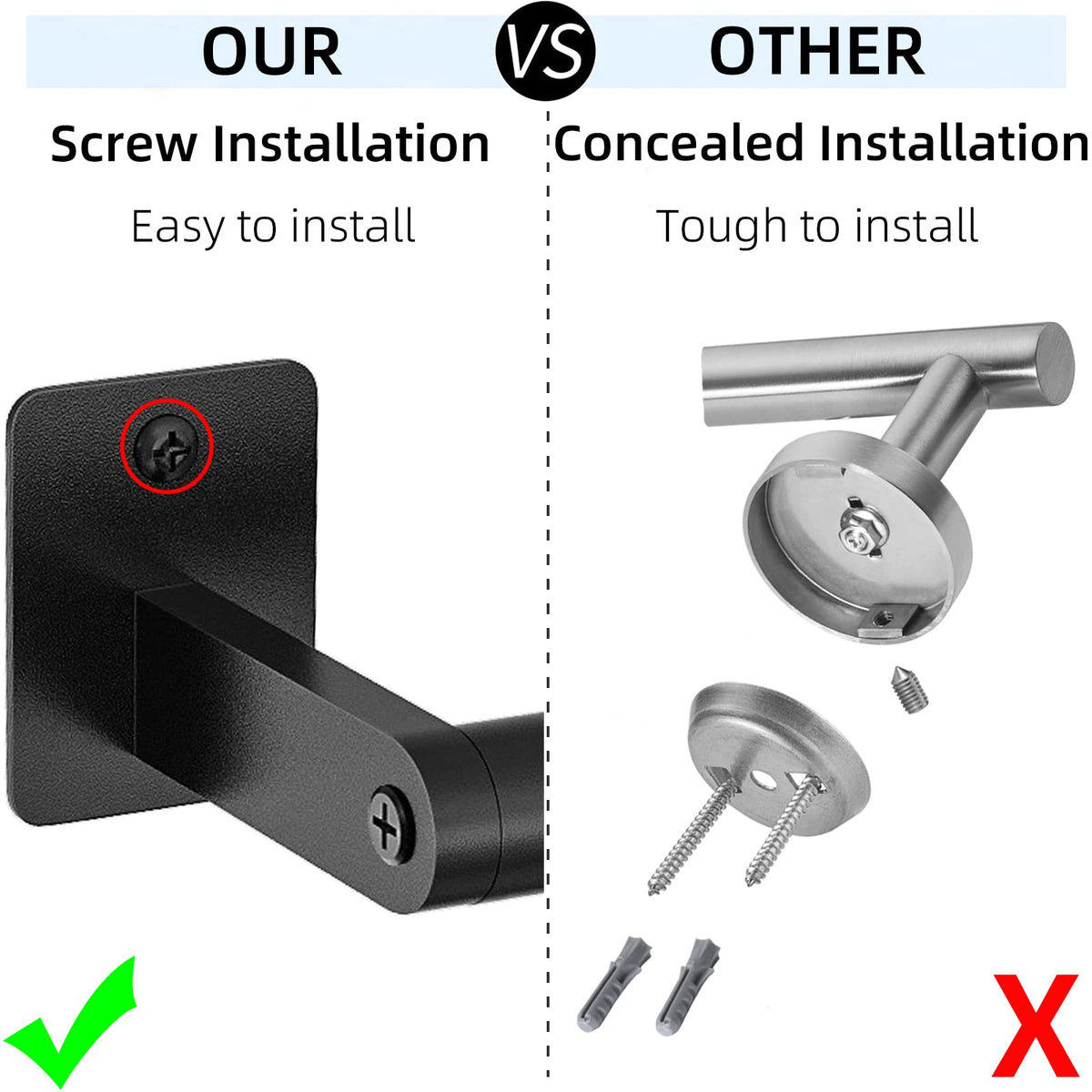DOCOJUCL wall-mounted towel rack 24in showing easy drying spacing.