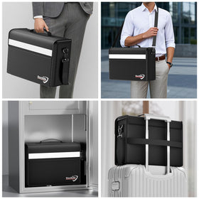 DocSafe multiple-compartments keeps passports, cards, USBs neatly separated.
