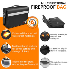 DocSafe water-resistant-material protects contents in rain or spills.