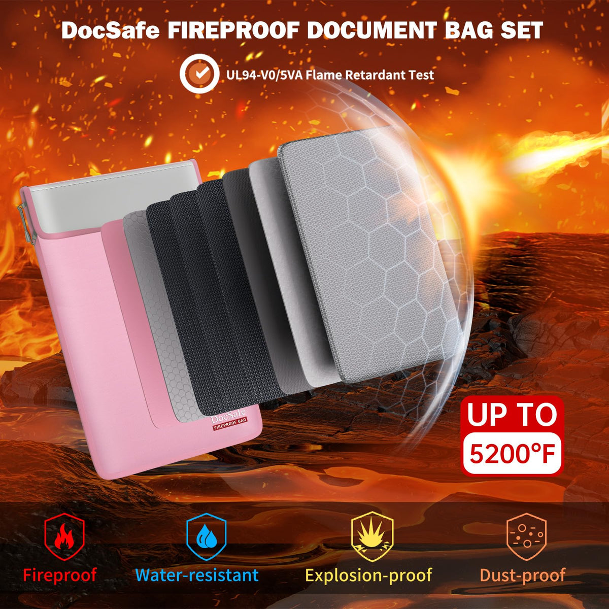 DocSafe organizer travel case—organized pockets for documents on the go.